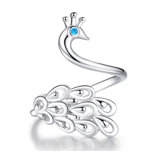 (image for) Pandora Style Silver Open Ring, Peacock - SCR592