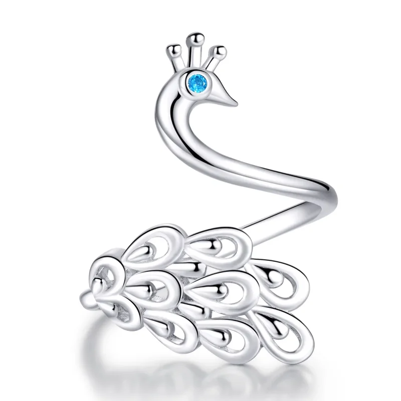 (image for) Pandora Style Silver Open Ring, Peacock - SCR592 - Product Image