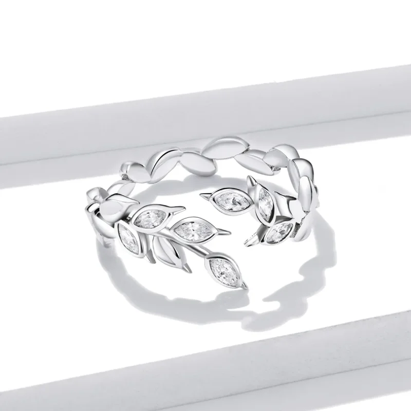 (image for) Pandora Style Silver Open Ring, Shining Wheat Spike - BSR135 - View 3