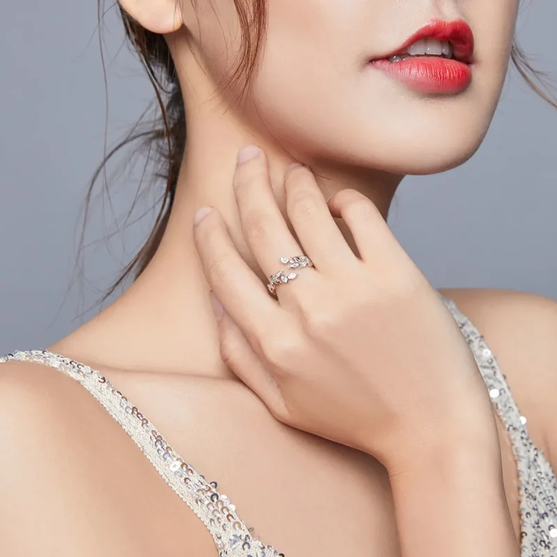 (image for) Pandora Style Silver Open Ring, Shining Wheat Spike - BSR135 - View 6