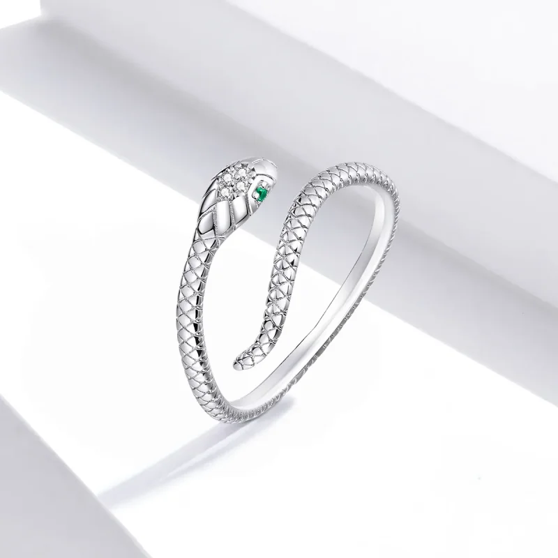 (image for) Pandora Style Silver Open Ring, Snake - SCR666 - View 3