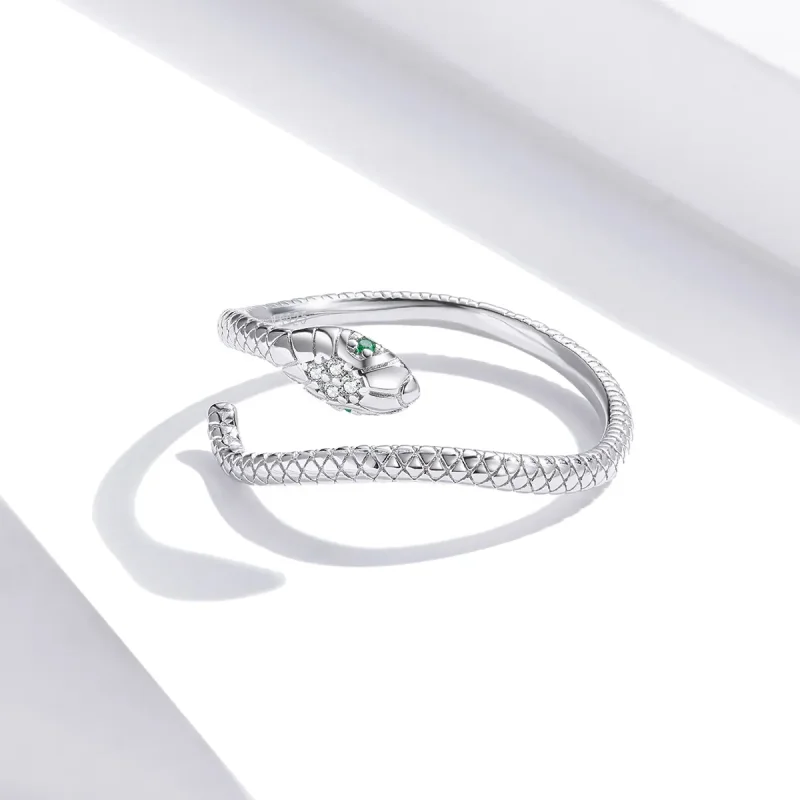 (image for) Pandora Style Silver Open Ring, Snake - SCR666 - View 4