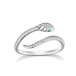 (image for) Pandora Style Silver Open Ring, Snake - SCR666