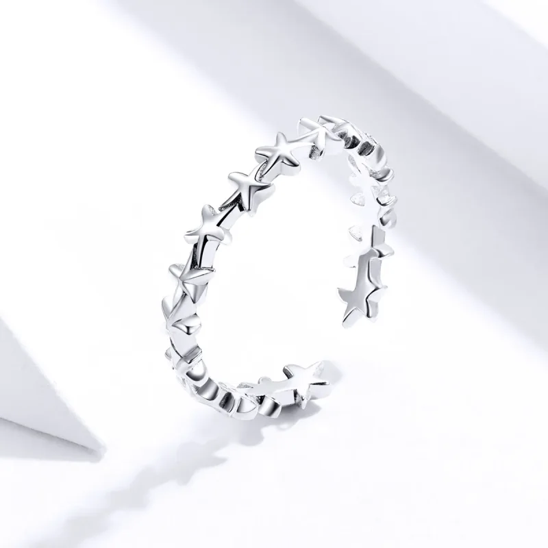 (image for) Pandora Style Silver Open Ring, Starfish - SCR607 - View 4