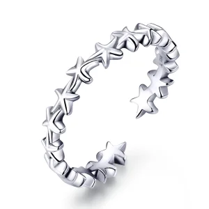 (image for) Pandora Style Silver Open Ring, Starfish - SCR607