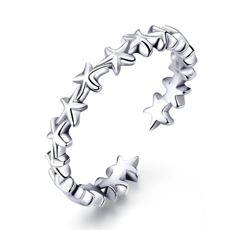 (image for) Pandora Style Silver Open Ring, Starfish - SCR607 - Product Image