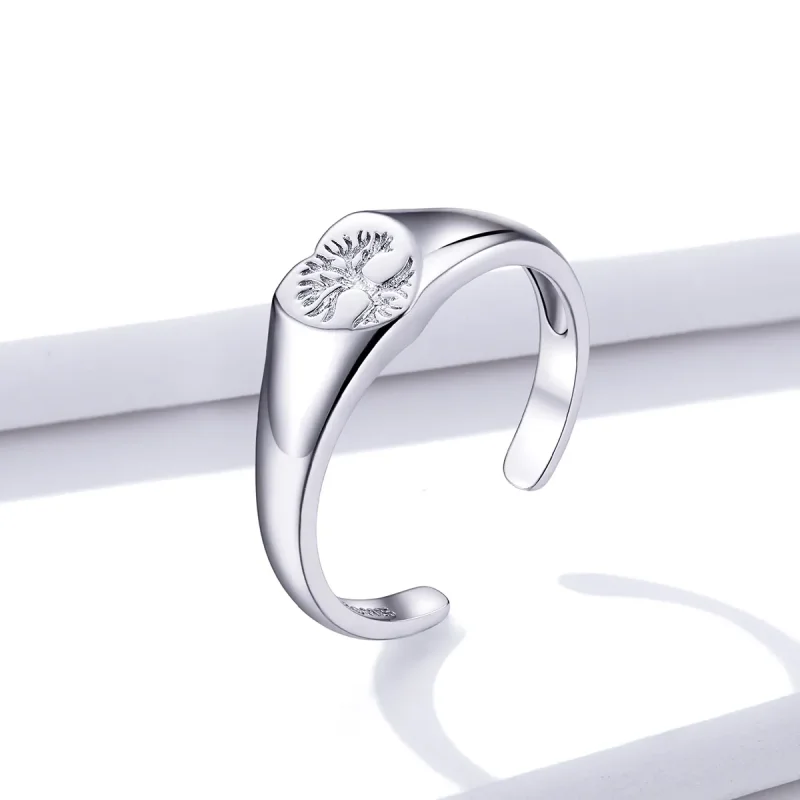 (image for) Pandora Style Silver Open Ring, Tree of Life - BSR122 - View 2