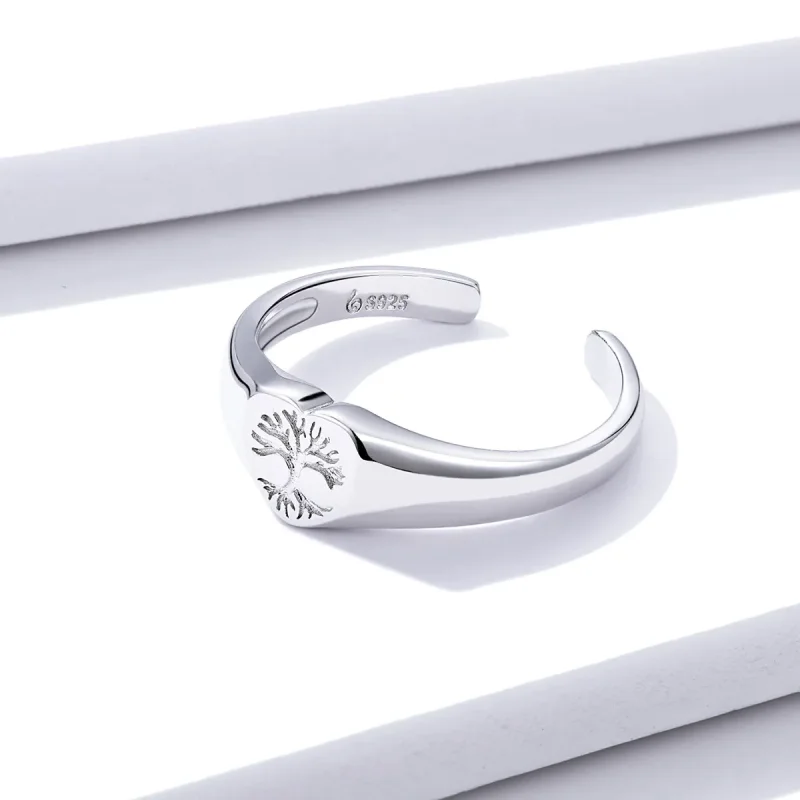 (image for) Pandora Style Silver Open Ring, Tree of Life - BSR122 - View 3