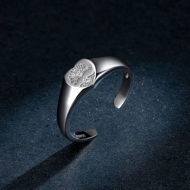 (image for) Pandora Style Silver Open Ring, Tree of Life - BSR122 - View 5