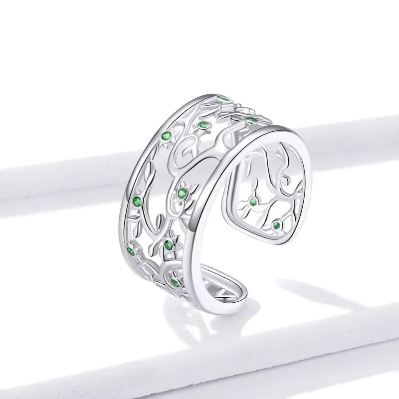 (image for) Pandora Style Silver Open Ring, Tree of Life - BSR125 - View 2