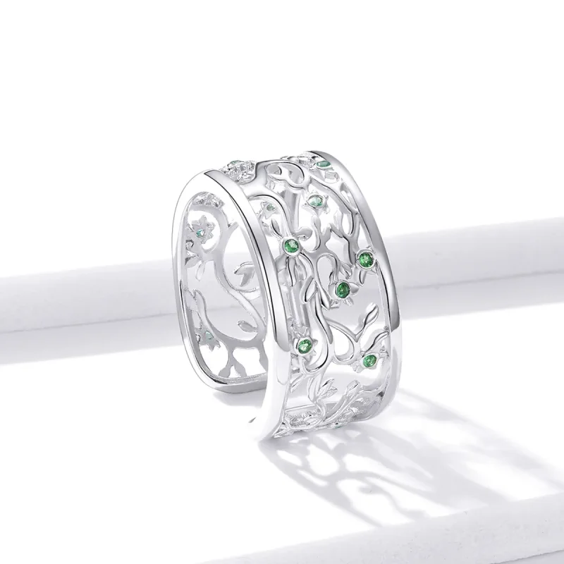 (image for) Pandora Style Silver Open Ring, Tree of Life - BSR125 - View 3