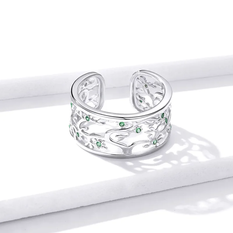 (image for) Pandora Style Silver Open Ring, Tree of Life - BSR125 - View 4