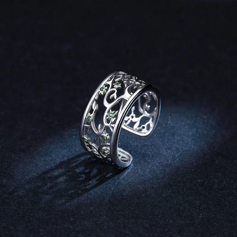 (image for) Pandora Style Silver Open Ring, Tree of Life - BSR125 - View 5