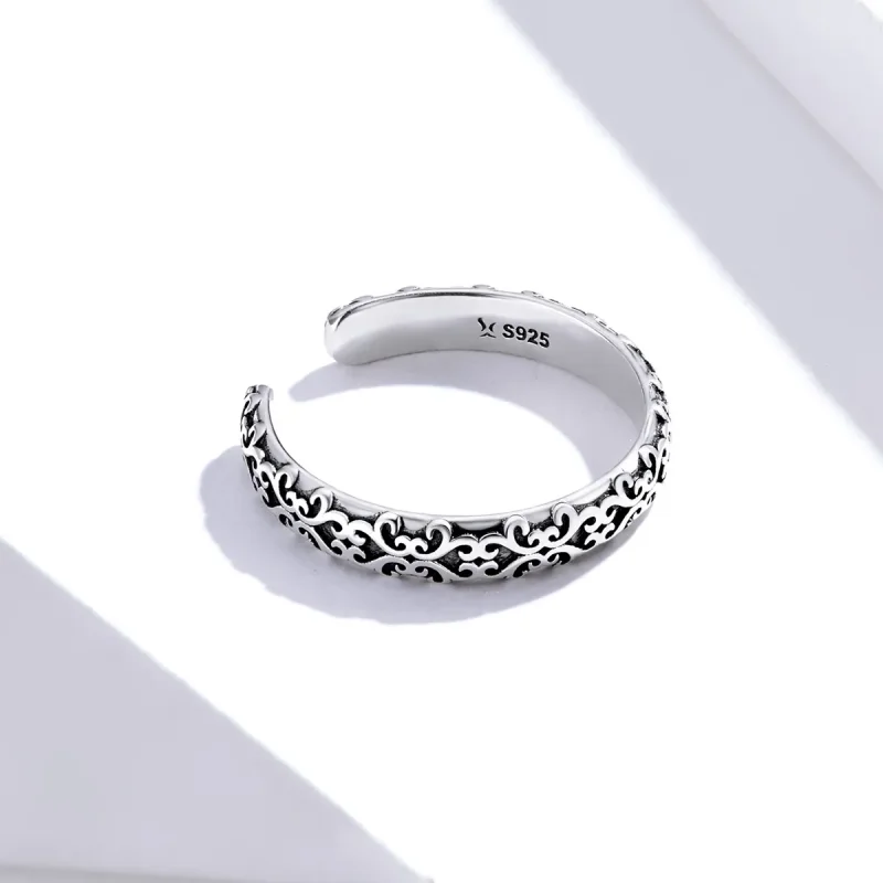 (image for) Pandora Style Silver Open Ring, Vintage Pattern - SCR657 - View 4