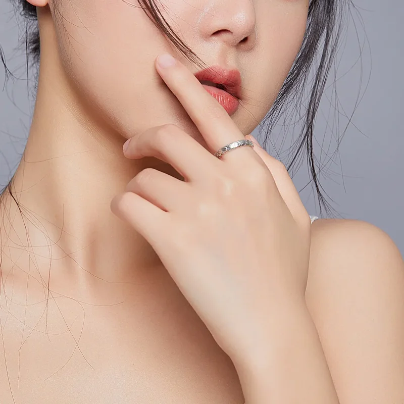 (image for) Pandora Style Silver Open Ring, Vintage Pattern - SCR657 - View 7