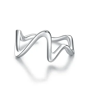 (image for) Pandora Style Silver Open Ring, Wave - SCR673