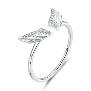 (image for) Pandora Style Silver Open Ring, Wing Open - BSR108