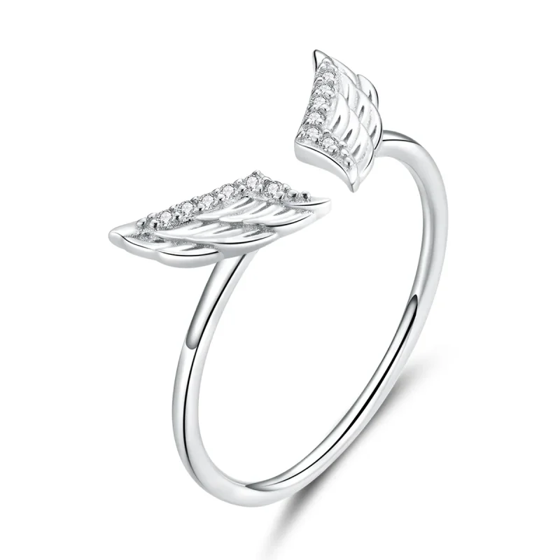(image for) Pandora Style Silver Open Ring, Wing Open - BSR108 - Product Image