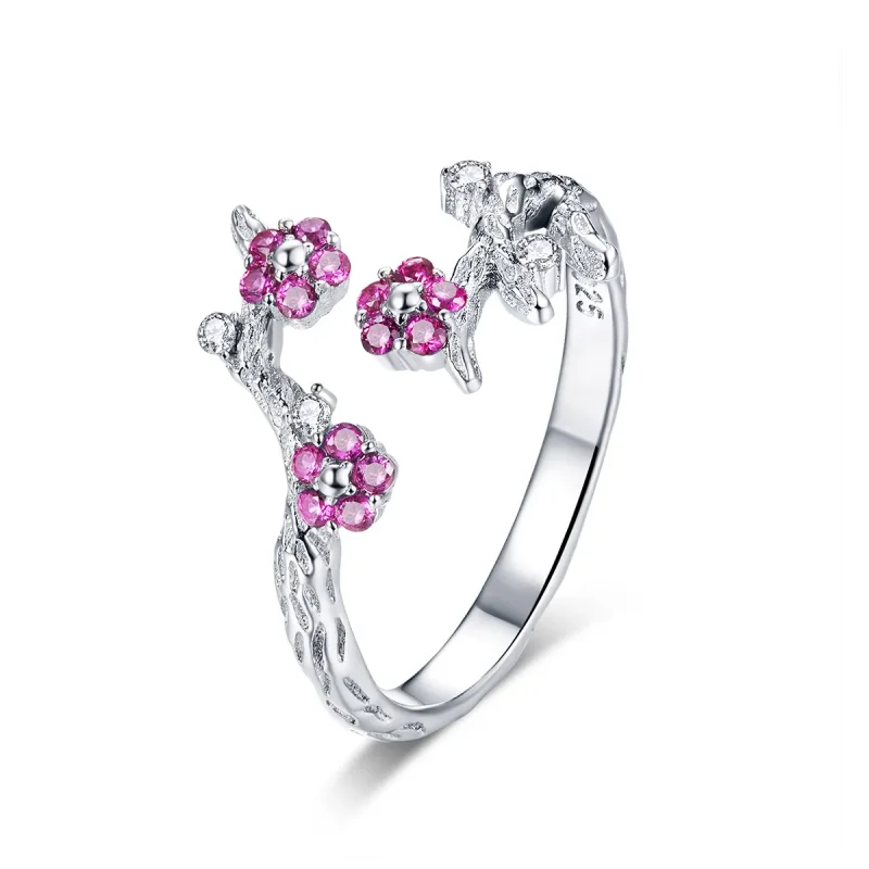 (image for) Pandora Style Silver Open Ring, Wintersweet - BSR022 - Product Image