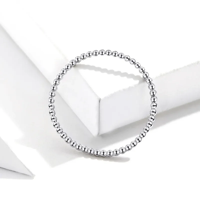 (image for) Pandora Style Silver Ring, Beaded - SCR574 - View 4