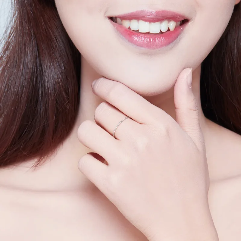 (image for) Pandora Style Silver Ring, Beaded - SCR574 - View 5