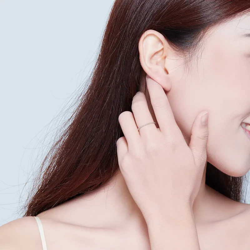 (image for) Pandora Style Silver Ring, Beaded - SCR574 - View 6