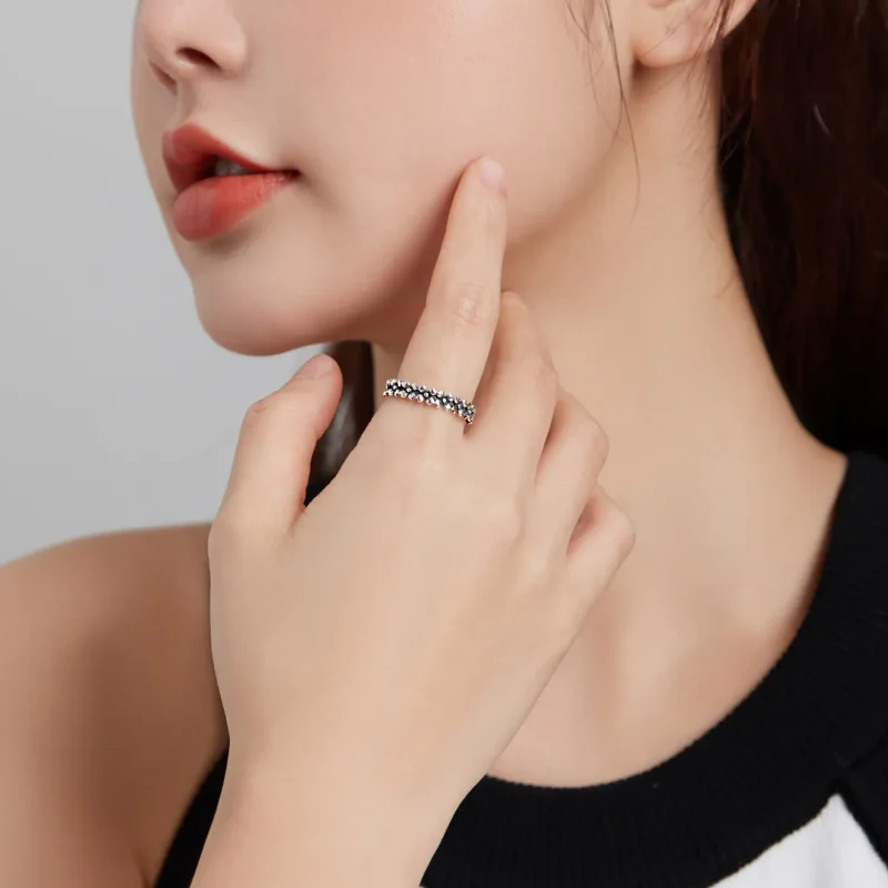 (image for) Pandora Style Silver Ring, Daisy Chain - SCR724 - View 5