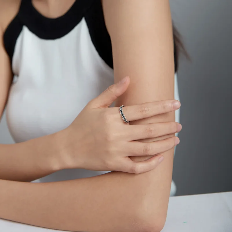 (image for) Pandora Style Silver Ring, Daisy Chain - SCR724 - View 6