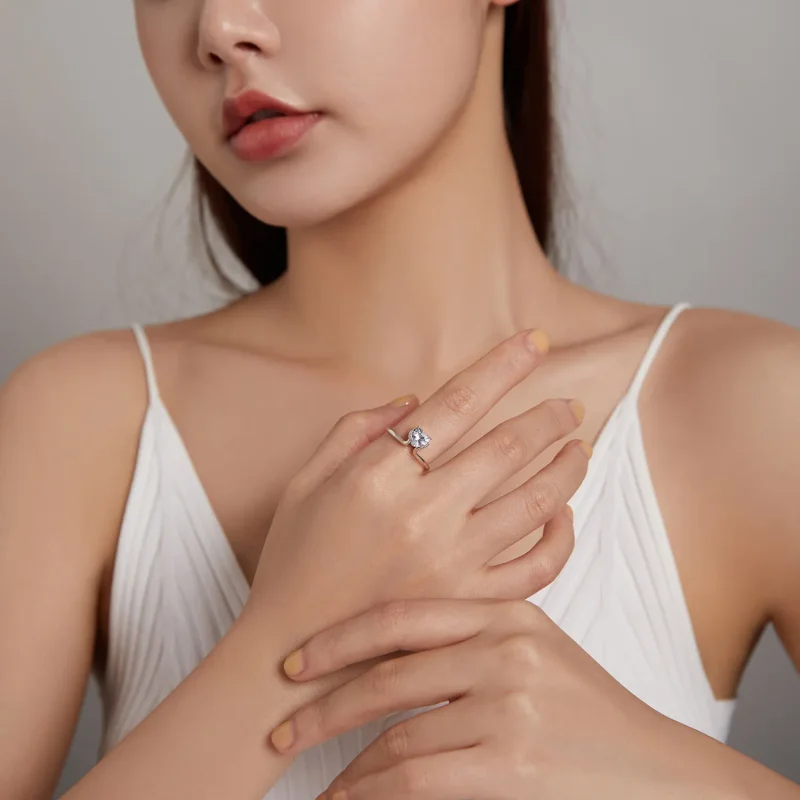 (image for) Pandora Style Silver Ring, Engagements - SCR729 - View 5