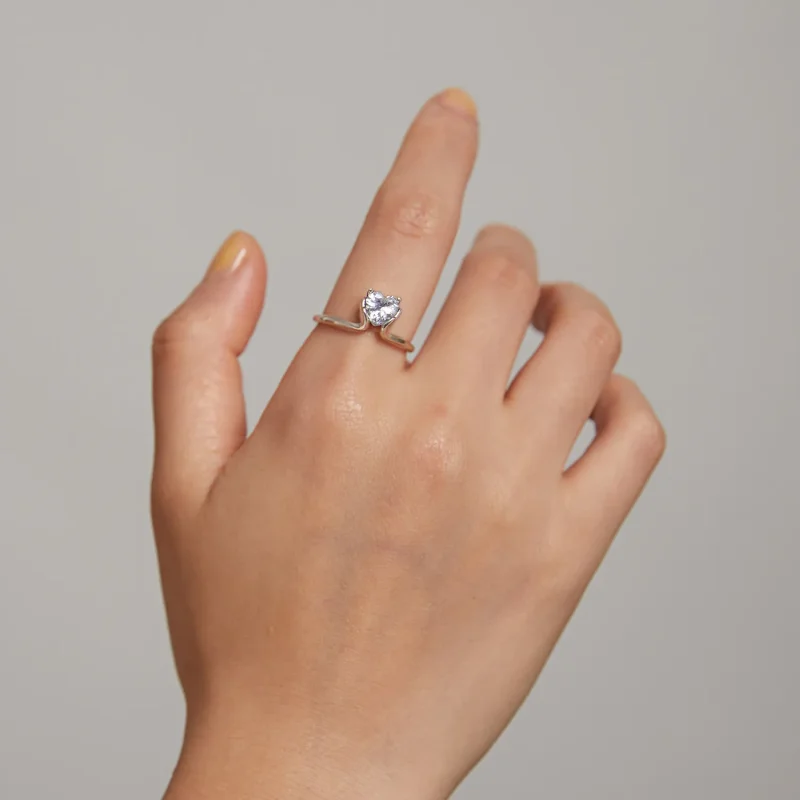 (image for) Pandora Style Silver Ring, Engagements - SCR729 - View 6