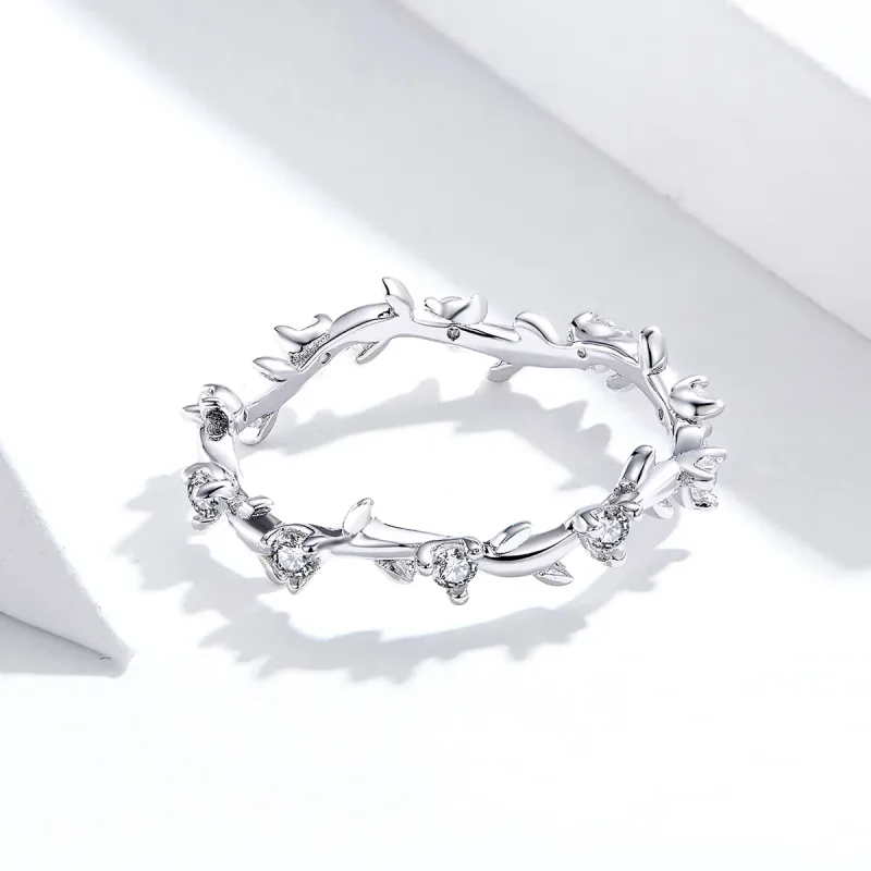 (image for) Pandora Style Silver Ring, Flower Crown - SCR625 - View 4