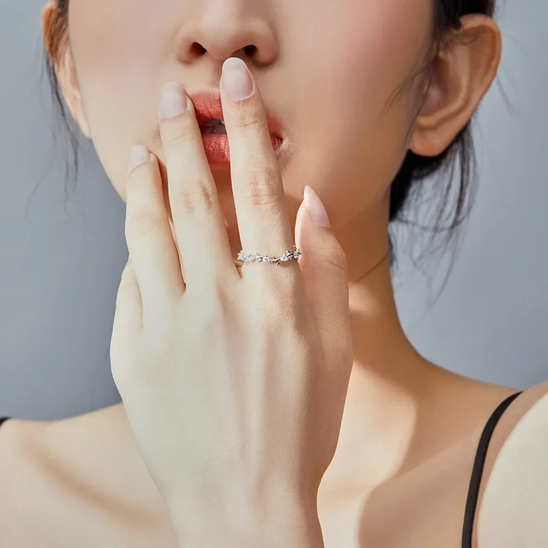 (image for) Pandora Style Silver Ring, Flower Crown - SCR625 - View 5