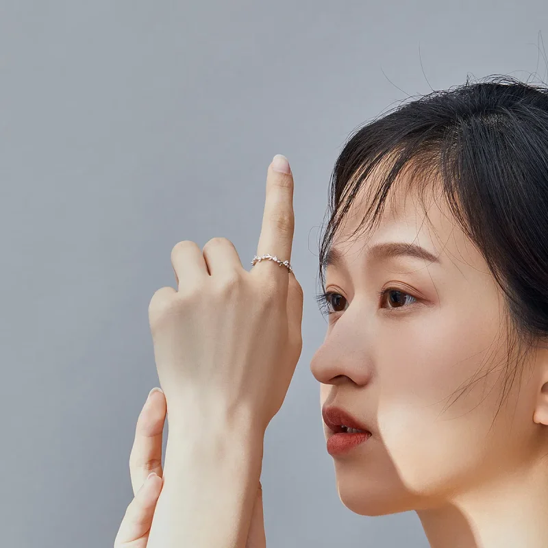 (image for) Pandora Style Silver Ring, Flower Crown - SCR625 - View 6