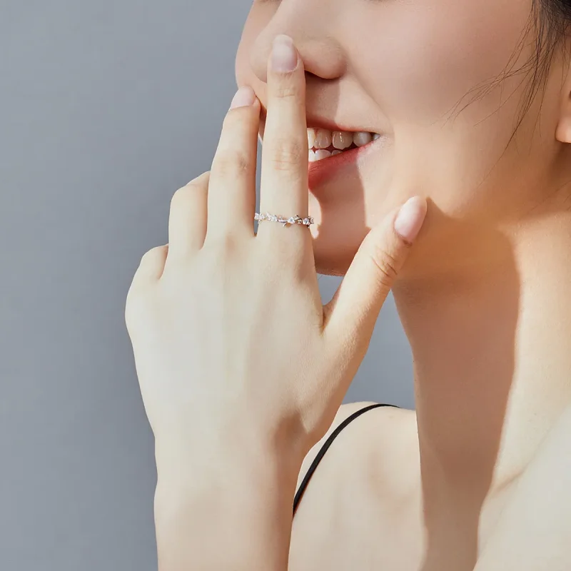 (image for) Pandora Style Silver Ring, Flower Crown - SCR625 - View 7