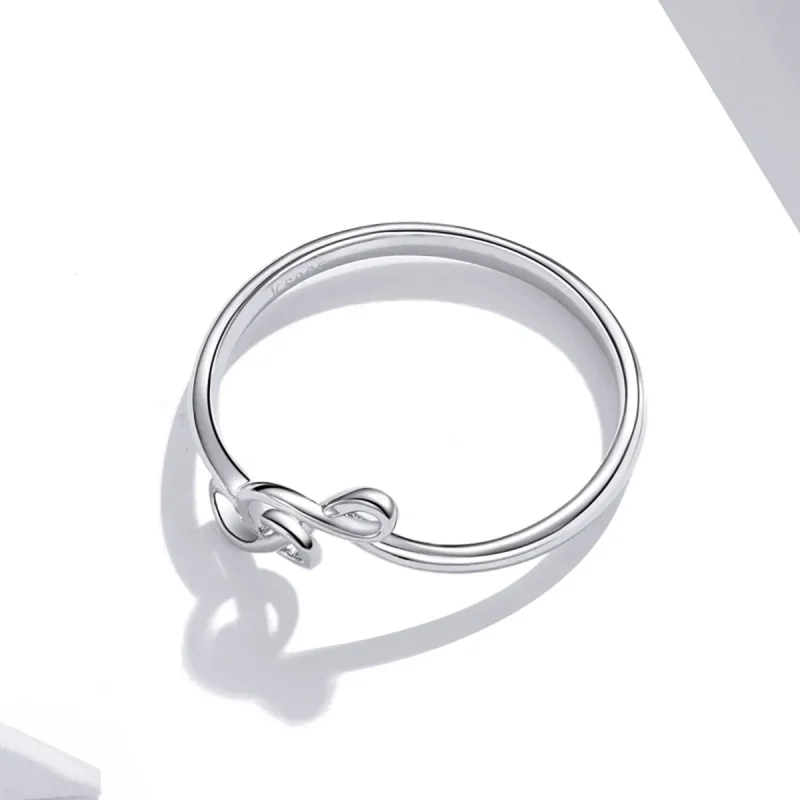 (image for) Pandora Style Silver Ring, Flowing Note - SCR727 - View 3
