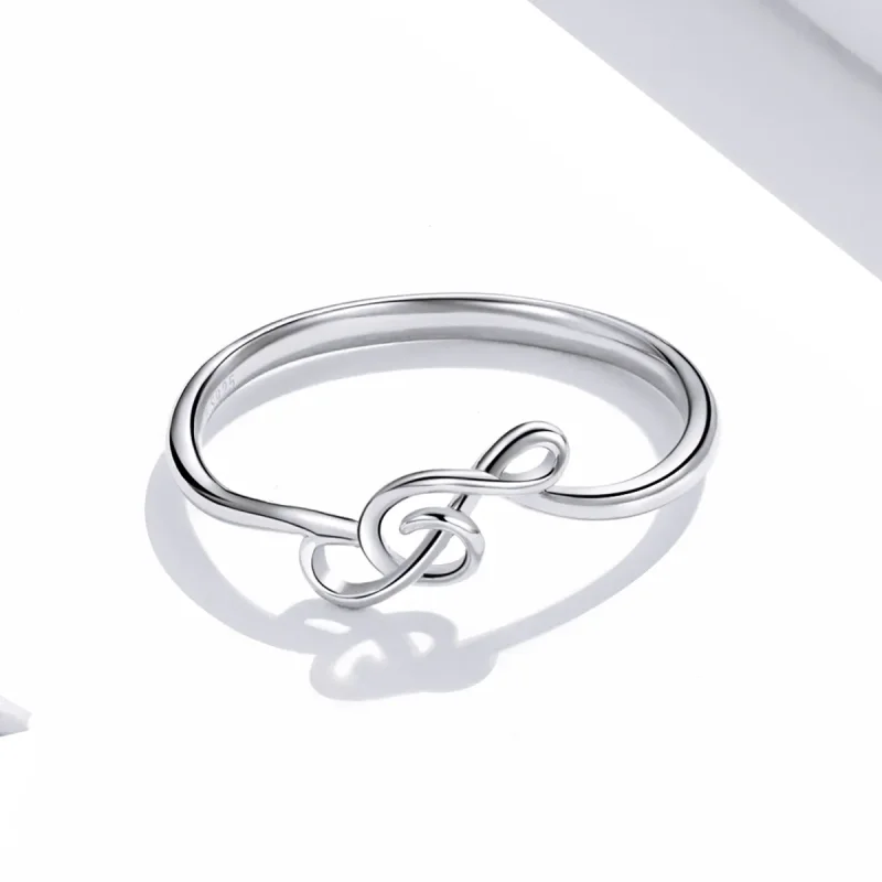 (image for) Pandora Style Silver Ring, Flowing Note - SCR727 - View 4