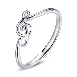 (image for) Pandora Style Silver Ring, Flowing Note - SCR727