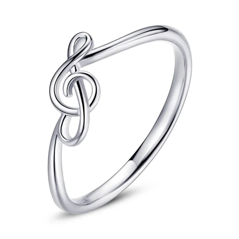 (image for) Pandora Style Silver Ring, Flowing Note - SCR727 - Product Image