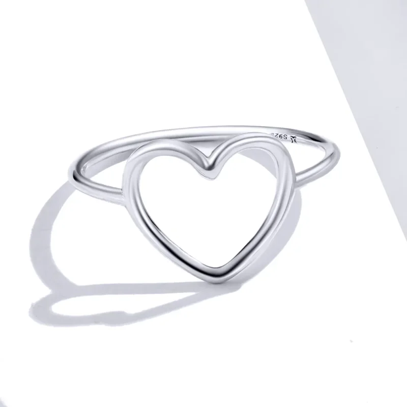 (image for) Pandora Style Silver Ring, Heart - SCR641 - View 3