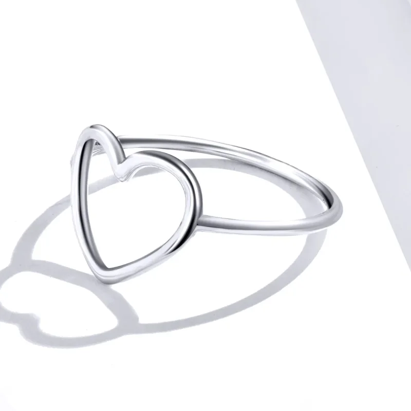 (image for) Pandora Style Silver Ring, Heart - SCR641 - View 4