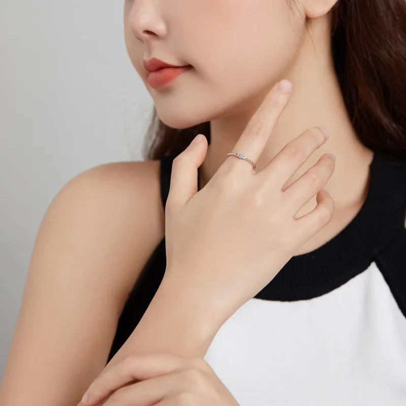 (image for) Pandora Style Silver Ring, Love of Rainbow - SCR721 - View 5