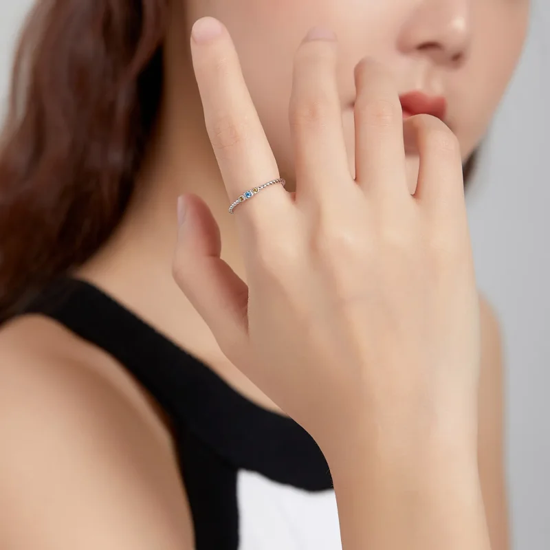 (image for) Pandora Style Silver Ring, Love of Rainbow - SCR721 - View 7