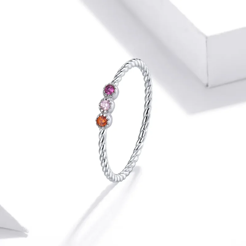 (image for) Pandora Style Silver Ring, Love of Rainbow - SCR722 - View 2