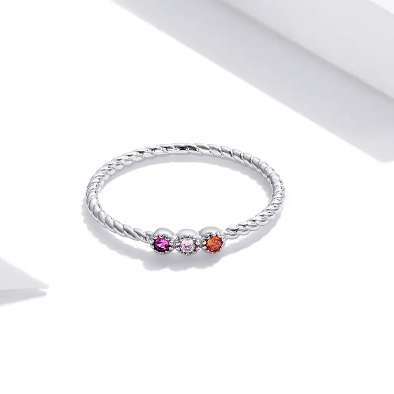 (image for) Pandora Style Silver Ring, Love of Rainbow - SCR722 - View 4
