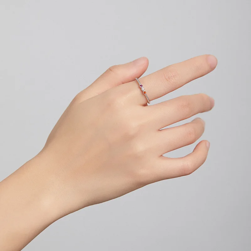 (image for) Pandora Style Silver Ring, Love of Rainbow - SCR722 - View 7