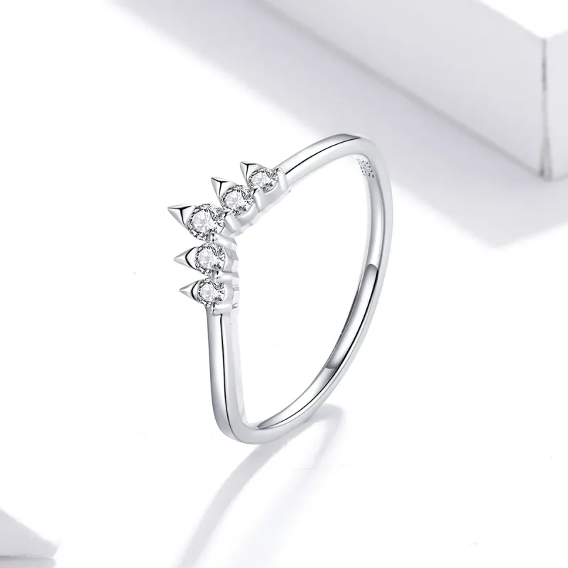 (image for) Pandora Style Silver Ring, Princess Crown - SCR686 - View 2