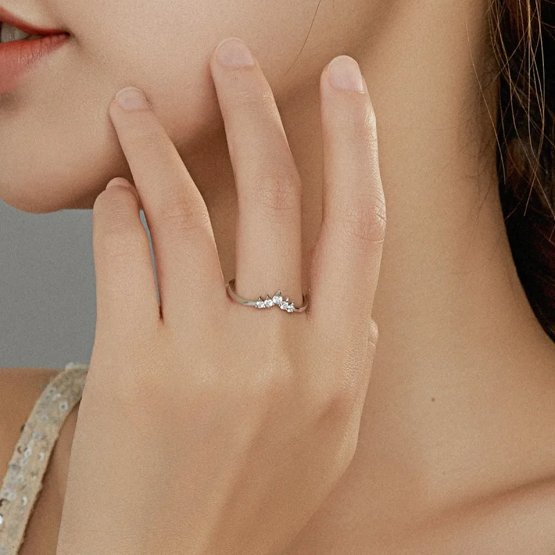 (image for) Pandora Style Silver Ring, Princess Crown - SCR686 - View 7