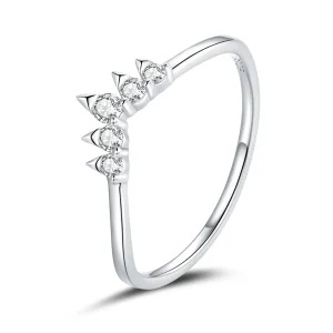 (image for) Pandora Style Silver Ring, Princess Crown - SCR686