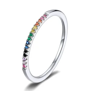 (image for) Pandora Style Silver Ring, Rainbow - SCR583