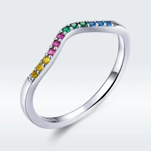 (image for) Pandora Style Silver Ring, Rainbow - SCR636